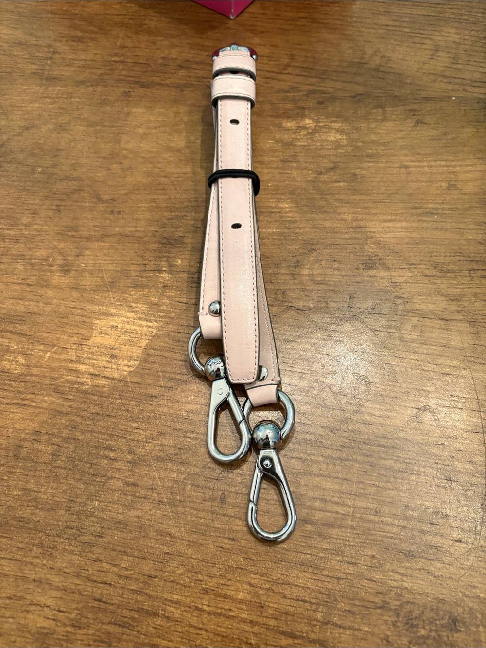 baby pink bag leather strap